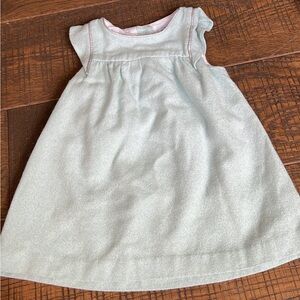 Janie + Jack light green & silver metallic dress infant girls size 3-6 months